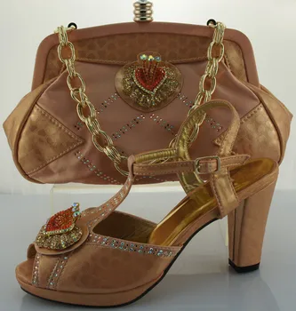 Charming Italian Shoes With Matching Bags Rhinestones Blue Pumps Heels African Shoes And Bags Set ME0021
