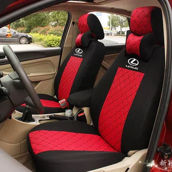 Grey/red/black silk breathable Embroidery logo Car Seat Cover For lexus ES IS GS GX LS CT LX RX RC F NX with 2 seat cover
