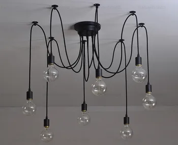 Antique Classic Adjustable Diy Ceiling Spider Lamp Light Retro Chandelier Edison Pedant Chic Industrial Lampshade Dining Lamp