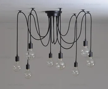 Antique Classic Adjustable Diy Ceiling Spider Lamp Light Retro Chandelier Edison Pedant Chic Industrial Lampshade Dining Lamp