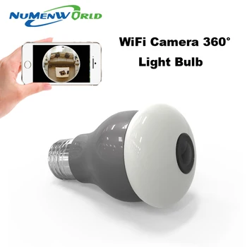 360 Panoramin Smart Home Safty Wifi VR Camera LED Bulb Security Camcorder Motion Detection CCTV Support PC Tablet Phone