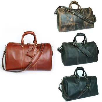 NEWEEKEND 9551 Vintage colorful Genuine Leather Oil Cowhide Anti-Scratch Big Travel Zipper Crossbody Luggage Bag Handbag for Man