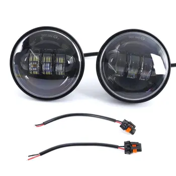 Black Motorcycle Daymaker 7'' Round LED Headlight with Matching 4.5'' Inch Spot fog passing lamps for Harley FLD Harley Touring