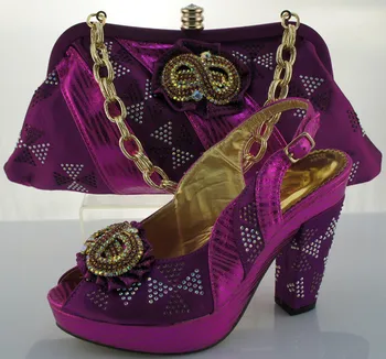 Women Shoes And Bags Set Fashion African Italian Design Shoes And Matching Bags Set For Party And Wedding ME2202
