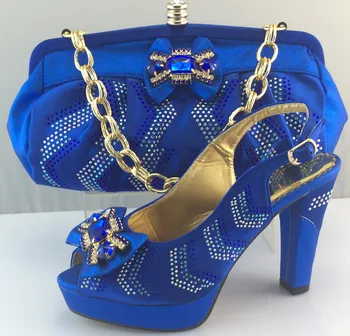 Italian Shoes With Matching Bag Italy Shoe And Bag Set For Wedding With Rhinestones Woman Pumps Shoes ME3308