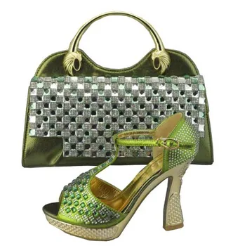 Women Shoe And Bag To Match Set For Party Italian Women's Shoe And Bag Set New Design African Shoe And Bag Set 1308-35