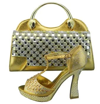 Women Shoe And Bag To Match Set For Party Italian Women's Shoe And Bag Set New Design African Shoe And Bag Set 1308-35