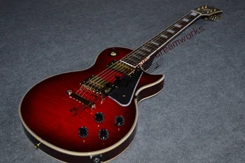 Firehawk OEM electric guitar custom G LP Surrounded by red red wine, fault circle edge A piece of wood of the neck