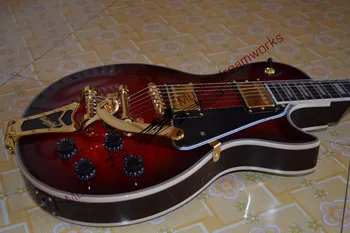 Firehawk OEM electric guitar custom G LP Surrounded by red red wine, fault circle edge A piece of wood of the neck