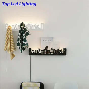 Modern Creative Nordic Carved Iron Shelf Led Wall lamp for Children's Room Living Room Bedroom Aisle Deco Light 62cm 1241