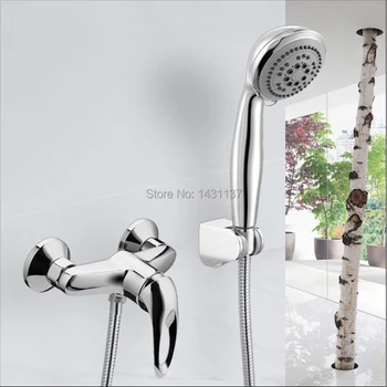 Wholesale and retail brass wall mounted Bath & Shower Faucets set with hose and shower head