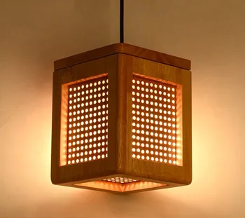 Modern Lamp Fixture Wooden Pendant Light Handmade Wood Arts Lamp for Cafe Restaurant Bar Lighting