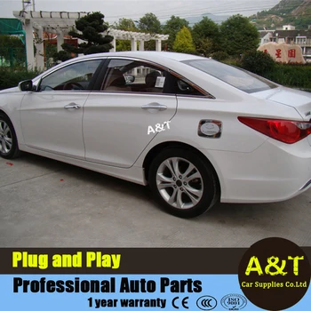 A&T car styling for Hyundai Sonata 8th Stainless steel full window cover decoration strip fit for 2011-model