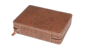 Traveling Box Deep Ostrich skin PU Camel velvet 8 Grid Watch Box Dress Fashion Watch Storage Case