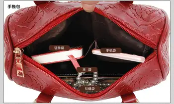 European and American retro composite Bag classic ladies Embossing handbags 6 sets shoulder women messenger leather