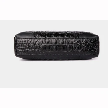2017 black classic business casual Men's bag crocodile pattern Chest pack genuine leather men's shoulder bag