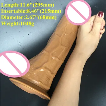 11.6 inch D: 6.8 cm Big Dildo Super huge Thick Dildos Sturdy Suction Cup realistic Penis Dick for Women Horse Dildo sex toy