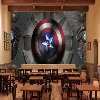 Beibehang European and American Superhero Shield background 3D wallpaper 3d living room background mural wallpaper for walls 3 d