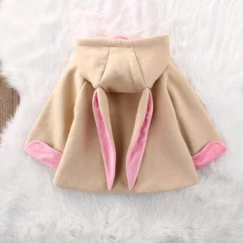 Happy Easter Long Ear Bunny Long Sleeve Cotton Coat Jacket Baby Girl Clothes Spring Children Clothing Hooded Outfits Outerwear