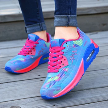 New 2016 Women Casual Sapatos Breathable Platform Shoes For Mujer Shoes Fashion Wild Air Cushion Mesh Casual Shoes