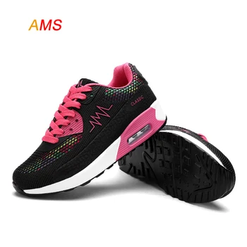 New 2016 Women Casual Sapatos Breathable Platform Shoes For Mujer Shoes Fashion Wild Air Cushion Mesh Casual Shoes