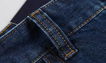 Blue Jeans Men Straight Denim Jeans Trousers Plus Size 27-38 Cotton Logo Brand  Mens Jeans