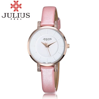Stylish Quartz Watch Brand JULIUS 2017 Clock Leather Women Watches Lovers Casual Watch Male Female Relogio Feminino Montre Femme