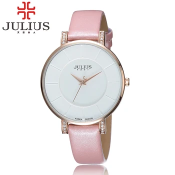Stylish Quartz Watch Brand JULIUS 2017 Clock Leather Women Watches Lovers Casual Watch Male Female Relogio Feminino Montre Femme