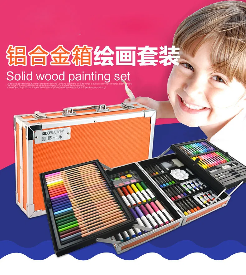 VIVCOR Art set for Kids 133 Piecs Painting Set for Sketching and Drawing with Solid Wood Case Drawing Tool Childing Drawing