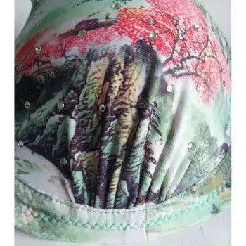 2016 Women 4 Color Plus Size Low Waist Floral Print Push Up Sexy Two Piece Swimsuit Bikini Bandeau Brazilian Bathing Suits LC391