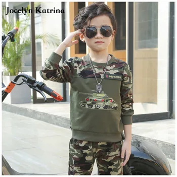 Jocelyn Katrina Children's Clothing Sets Kids Camouflage Uniforms 2 Pcs Boys Casual Long-Sleeved Tracksuit Twinset Sports Suit