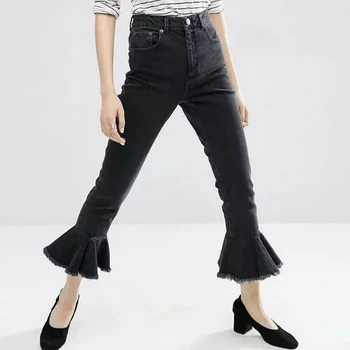 CK427 Spring Fashion Skinny Flare Jeas Women 2017 New Stylish Calf Length Pants Denim Slim Trousers For Women Ladies' Trouser