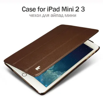 Jisoncase Leather Case For iPad Mini 2 3 Ultra Thin Stand Design Smart Folding Folio Luxury Brand Covers & Cases