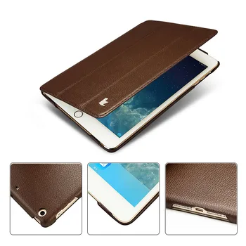 Jisoncase Leather Case For iPad Mini 2 3 Ultra Thin Stand Design Smart Folding Folio Luxury Brand Covers & Cases