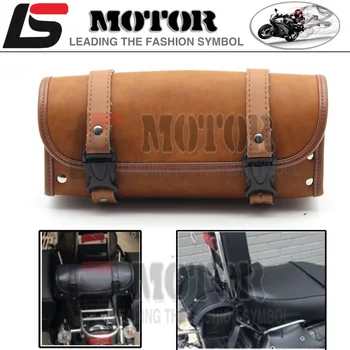Motorcycle Saddlebag Roll Barrel bag Storage Tool Pouch For Harley Davidson New PU Leather Scooter Package