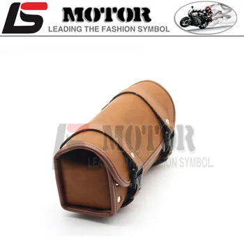 Motorcycle Saddlebag Roll Barrel bag Storage Tool Pouch For Harley Davidson New PU Leather Scooter Package