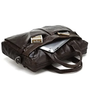 Koolertron Brand Genuine Leather Men Bag Shoulder Messenger Bags Men's Briefcase Business Handbags Fits for 14