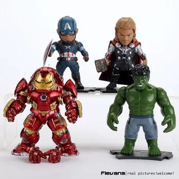 Avengers 2 Age of Ultron Light & Action Function Hulkbuster Thor Hulk Captain America PVC Action Figures Toys 4pcs/set