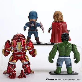 Avengers 2 Age of Ultron Light & Action Function Hulkbuster Thor Hulk Captain America PVC Action Figures Toys 4pcs/set