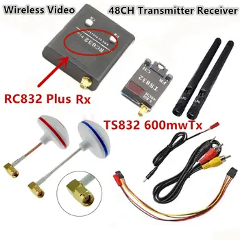 FPV 5.8G 5.8GHz 600mW Wireless AV Audio Video 48CH RC Transmitter TX TS832 & Receiver RX RC832 Plus For Racing drone F450 QAV250
