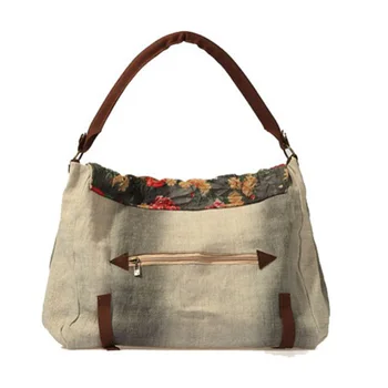New arrive vintage women messenger bags flower printing canvas shoulder bag womens handbags