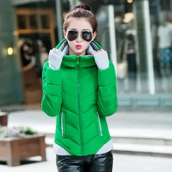 Korean Winter Latest Fashion Ladies Coat Super Warm jacket Elegant Pure color Casual Big yards Short Cotton Jacket G0176