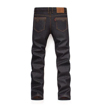 Super warm! fashion fleece inside men jeans cotton jeans men casual straight slim mens jeans size:28~38 #NZX9008