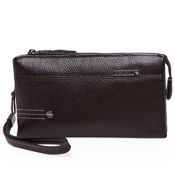 Fashion Famous Brand Men's Clutch Bags Genuine Leather Zipper Men Purses Card Holder Male Wallets