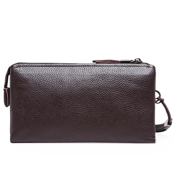 Fashion Famous Brand Men's Clutch Bags Genuine Leather Zipper Men Purses Card Holder Male Wallets