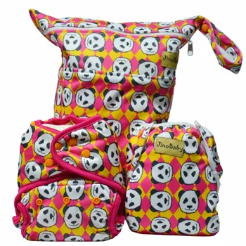 Big Panda Purrrrfect O.N.E. Bamboo Diaper Combo (Cloth Diaper+Swim Diaper+Wet Bag)