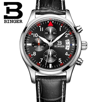 Mans Binger Watches men luxury brand Multifunction Design quartz man sport wristwatch dive 30m casual watch relogio masculino