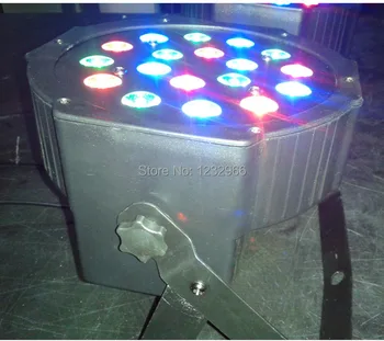 Disco Light RGB Laser Stage Lighting 18*3W Led Stage Light RGB Party Light Par With DMX512 Led Flat DJ Equipments Controller