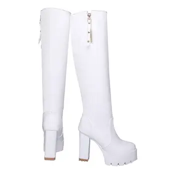 EGONERY shoes 2017 new winter fashion simple and elegant warm and comfortable breathable waterproof knee-high boots thick shoes