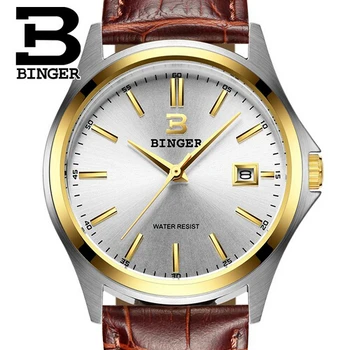 2017 New Binger Business Casual Men Watch For Brand Geneva Quartz Watch Males Fashion Wristwatch Quality Clock Relogio Negocios